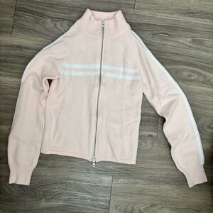 Elegant Pink Zip-Up Women's Cardigan
